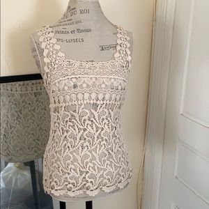 American rag lace like tank top pretty cream